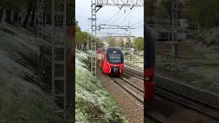 Аэроэкспресс в Одинцово #train #trainspotting #railways #moscow #spotting #russia #поезд  #эщ2