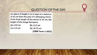 Light- Reflection and Refraction #1 Numerical | Class-10th Science