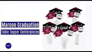 2023 Maroon Graduation Party Centerpiece Sticks Party Decoration Kit | Big Dot of Happiness