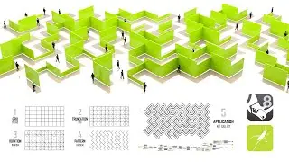 Parametric Space Dividing Pattern and Design Rhino 8 3D #grasshopper #parametric #rhino3d #architect