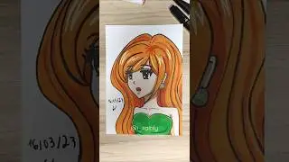 redraw an old painting ✨ part 2 ✨ #redrawing #anime #irainly #i_rainly #art #markers #animedrawing