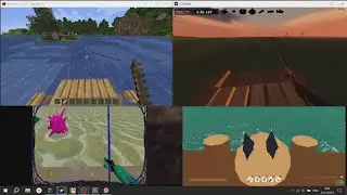 Catching five fish in 4 different pixelated fishing games AT ONCE