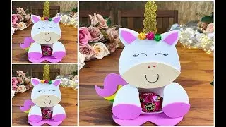 DIY - Lembrancinha de UNICÓRNIO – Porta bombom