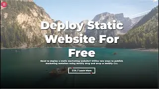 Deploy Static Website For Free | Drag and Drop or CLI