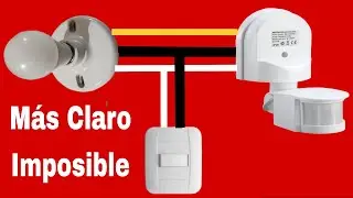 Cómo Encender un Foco de dos lugares diferentes. con Sensor de Movimiento y Interruptor