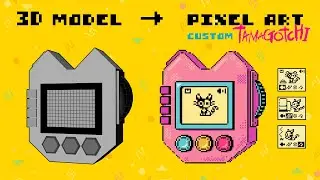 Handheld Digital Pet Mock-Up | 3D Model and Pixel Art