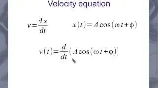 SHM: Velocity and Acceleration Equations