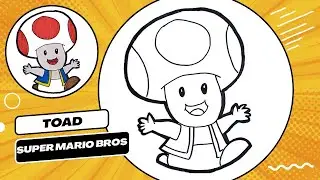 Dibuja a Toad de Super Mario Bros | Paso a Paso | Dibujos para niños