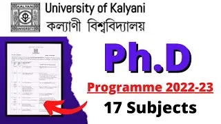 New PhD Notification 2022 | University of Kalyani | University Research Scholars | 