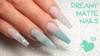 CJP Acrylic Nails | Dreamy Matte Nails ☁️ | CJP Ombre Nails with Glitter Fades 💅🏻 | Long Nails