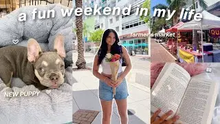 A fun WEEKEND IN MY LIFE | new puppy, farmer's market, shopping & reading..