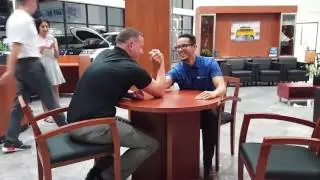 Car Salesman vs Manager - Arm Wrestle!!