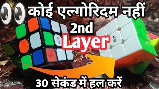 How to Solve 2nd Layer of a Rubik's Cube NO Algorithms (Hindi) Part-II