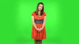 Cute Girl Standing Waiting Green Screen Video Effect | No Copyright Stock Video