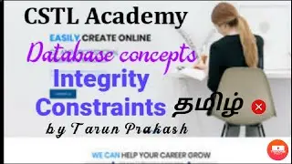 Integrity Constraints dbmstamil|referential integrity constraints in rdbms Tamil|data integrity dbms