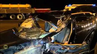Внедорожник влетел в уборочный грузовик на 29 км МКАД водитель госпитализирован