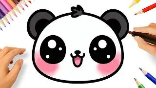 HOW TO DRAW A CUTE KAWAII PANDA FACE EASY 🐼