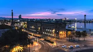 Barcelona at DAWN Blue Hour — |4K Drone Vlog| — DPend Goes to Spain — Episode 2