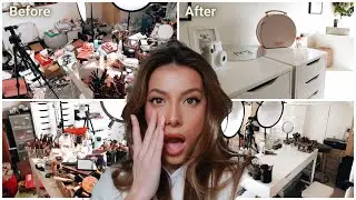 DECLUTTERING MY MAKEUP COLLECTION IN 2021! CLEANING MY BEAUTY ROOM & ORGANISING MY VANITY!