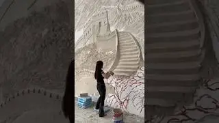 Artist Makes 3D Wall-Sized Paintings! 