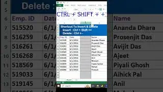 Shortcut to Insert Rows & Columns in excel  🔥🔥| 
