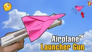 How to Make a Powerful Paper Airplane Launcher | paper plane launcher making tutorial