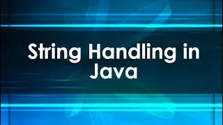 String Handling In JAVA