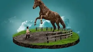 Making 3D Images In Photoshop | 3D Horse Statue | Photoshop CC 2017 Tutorial | NC Edits