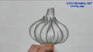 how to draw garlic easy drawing || garlic drawing & coloring page for kids