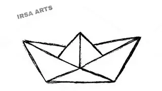 How to draw a boat Simple Easy Drawing Step by Step Sketch Drawing || IRSA ARTS PENCIL ARTS