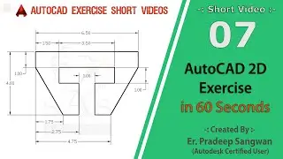AutoCAD 2D Drawing 7 in 60 Seconds | AutoCAD Exercise Short Videos | 