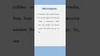 What is Repeater | Computer Fundamentals |