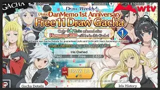 Draw Weekly! - Asia DanMemo 1st Anniversary Free 11 Draw Gacha - DanMachi Memoria Freese EN #75