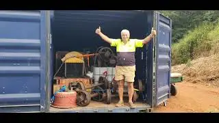 Completion of loading of container with railway equipment.