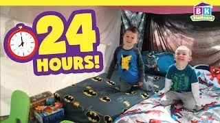 24 Hour Challenge inside HUGE Kids Fort