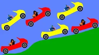 Wonder Woman Vs Captain America Car Race in Algodoo