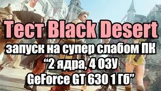 Тест Black Desert запуск на супер слабом ПК (2 ядра, 4 ОЗУ, GeForce GT 630 1 Гб)