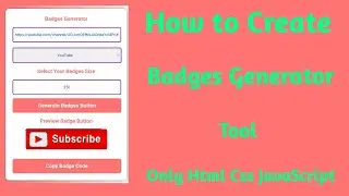 How to create Badges Generator Tool Only HTML CSS JavaScript 
