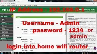 How to Login into your Home WiFi router with Default Username and Password || TP-Link Router
