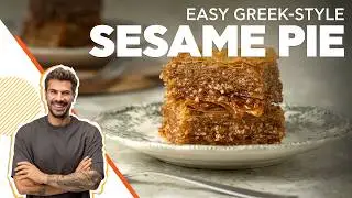 Easy Greek-Style Sesame Pie | Baking With Akis