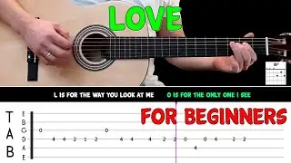 LOVE | Easy guitar melody lesson for BEGINNERS (with tabs) - Nat King Cole
