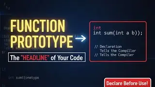 82. Function Declaration in C Explained | What is a Function Prototype? | C Programming Tutorial