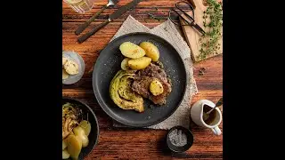 Grilled steak with capers and cabbage recipe