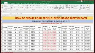 HOW TO CREATE ROAD PROFILE LEVELS GRADE SHEET IN EXCEL. | Land Surveying |