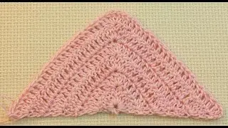 ▼Easy crochet shawl. How to crochet a triangle motif / crochet shawl. How to Crochet Shawl Lesson 53