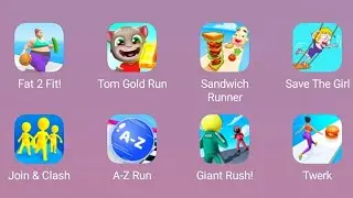 Fat 2 Fit, Tom Gold Run, Sandwich Runner, Giant Rush, Save The Girl, Join & Clash, A-Z Run