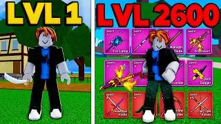 UPEI DO 1 AO 2600 SÓ COM ESPADAS NO BLOX FRUITS!