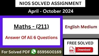 NIOS Class 10th Maths (211) English Medium Solved Assignments (TMA) 2023-24 | TMA Solutions