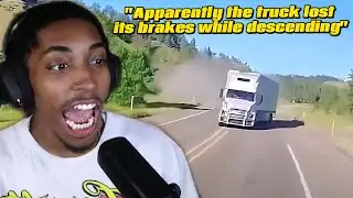 TRUCK LOSES BREAKS WHILE GOING DOWNHILL