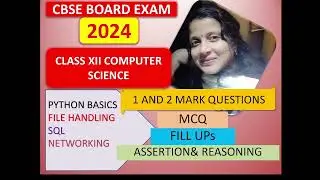 UPDATED VIDEO (inplace of Video of 22Mar24): XII COMPUTER SCIENCE IMPORTANT 1 and 2 MARKS QUESTIONS